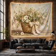 thumbnail image 6 of Still Life Arrangement With Wildflowers Woven Basket, Mystical Fantasy for Space Lovers, Aesthetic Wall Decor, Valentine's Day Gift, Tapestry Wall Hanging for Dorm and Living Room, 6 of 7