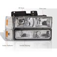 thumbnail image 6 of AJP Distributors Chrome Housing Amber Signal Headlights + Corner Bumper Lamps Pair Compatible/Replacement For GMC C10 C/K Sierra Suburban Yukon 1994 1995 1996 1997 1998 1999 2000 94 95 96 97 98 99 00, 6 of 8