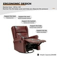 thumbnail image 6 of Leather Swivel  Glider Recliner Rocking Chair Modern Push Back with Adjustable Backrest Footrest Sofa Armchair for Living Room Burgundy, 6 of 10