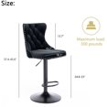 thumbnail image 2 of Velvet  Stools Set of 6  27" Counter Height  Stools with Button and Nailhead Trim  Upholstered  Stool with Back and Wooden Legs  for Kitchen  Cafe  Pub (Black), 2 of 7