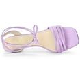 thumbnail image 4 of BLISSFUL STEP Sandales à Talon Chaton à Brides en Suède pour Femmes Violet Pâle 8,5, 4 of 6