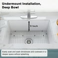 thumbnail image 2 of Boyel Living 27 in Kitchen Sink Under Mount Single Bowl Fine Fireclay Kitchen Sink Workstation with Bottom Grid and Strainer Basket (White), 2 of 10