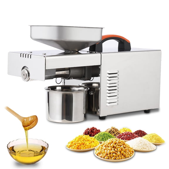 Accreate 900W Electric Oil Press Machine, 304 Stainless Steel Hot & Cold Oil Extractor, Automatic Home Oil Maker for Peanut, Sesame, Walnut, Almond, Flaxseed, Rapeseed, Pumpkin Seed