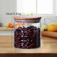 thumbnail image 3 of Coffee bean storage tankGlass Storage Jar Canister Cylinder Airtight Kitchen Container with Natural Wood Lid for Tea Dry Candy Seasoning Spaghetti Coffee Clear Sealing SizeClear, 3 of 9
