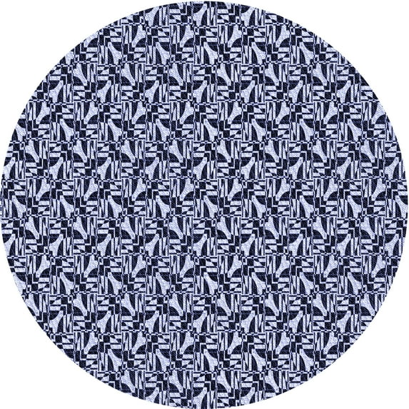 Ahgly Company Indoor Round Patterned Blue Angel Blue Area Rugs, 4' Round