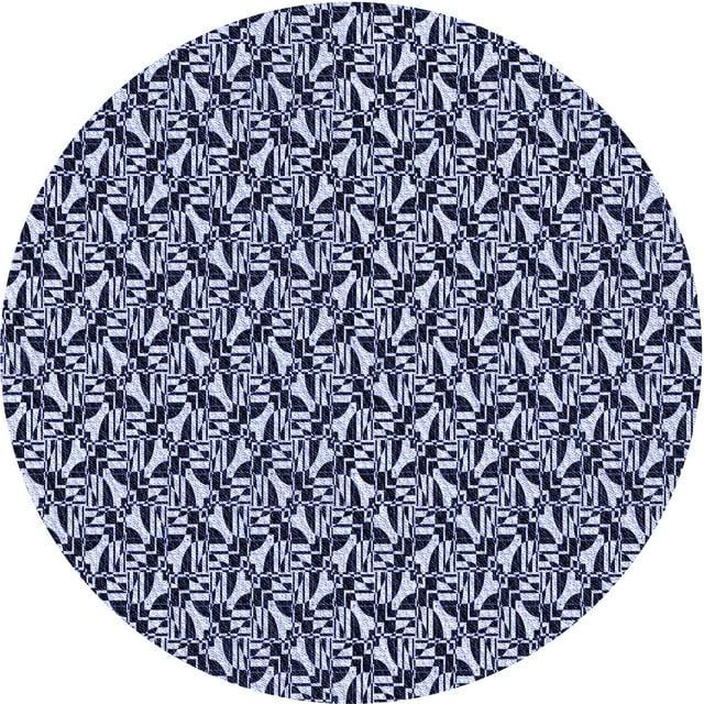 Ahgly Company Tapis d'Intérieur Rond Lavable en Machine Bleu Transitionnel Ange Bleu, 6 Pieds Rond