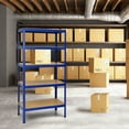 thumbnail image 3 of Gymax 4 Pcs Étagère de Garage en Acier 5 Niveaux 72 Pieds' Unité de Rangement en Métal Ajustable Bleu, 3 of 9