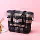 thumbnail image 2 of Bolsas De Viaje Bolso de viaje para equipaje a cuadros, separación húmeda y seca, Bolso de lona plegable grande (negro), 2 of 6