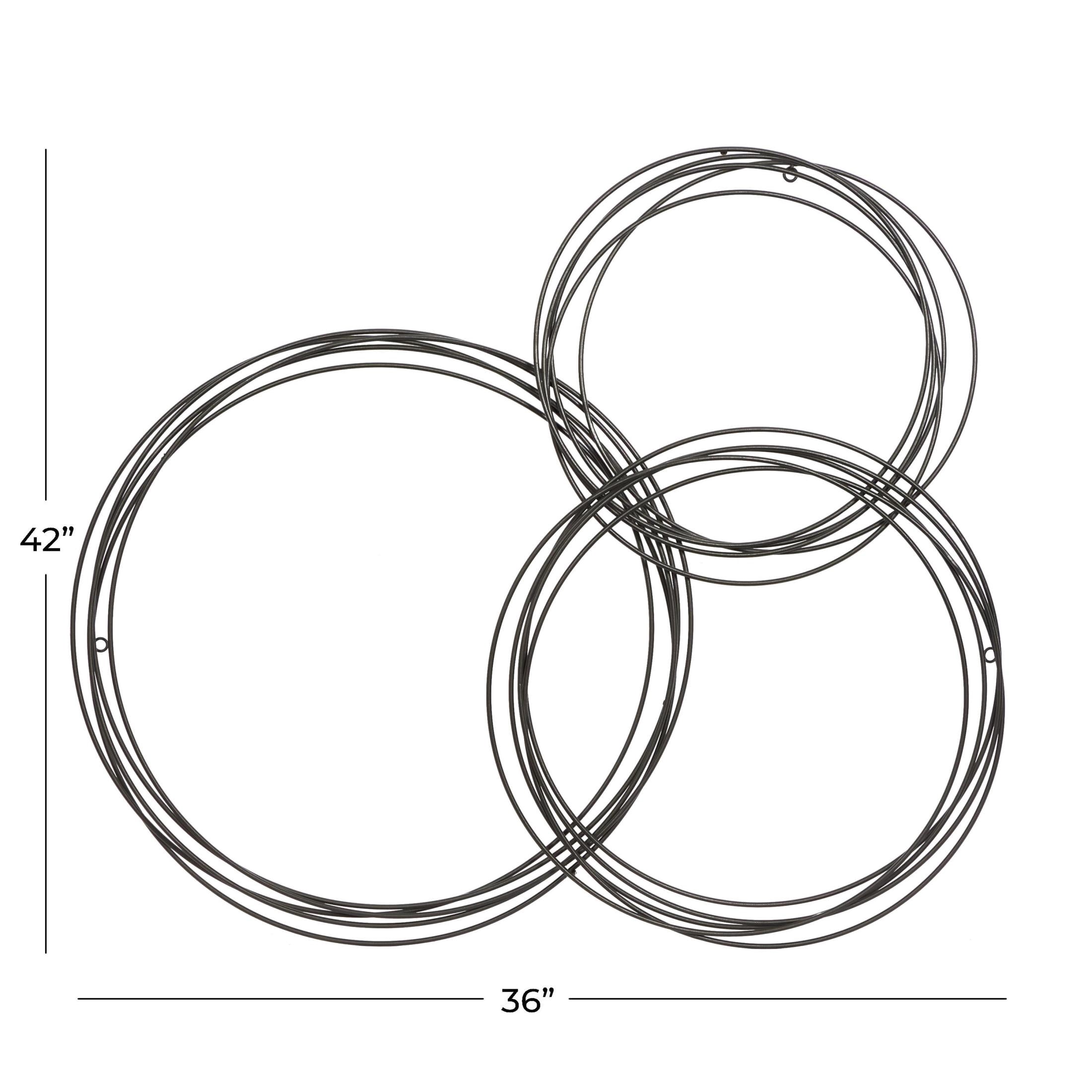 CosmoLiving by Cosmopolitan Black Metal Overlapping Ring Plate Wall Decor