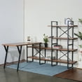 thumbnail image 4 of L - Shaped Home Office Desk with 6 Walnut Shelves, 4 of 5