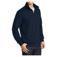 thumbnail image 4 of Mens 1/4 Zip Cotton/Poly Fleece Sweatshirt True Navy 4X-Large, 4 of 8