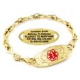 thumbnail image 1 of MedicEngraved Yellow Gold Stainless Steel Custom Medical Alert Bracelet - 6mm Infinity Link, 1 of 7
