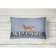 thumbnail image 2 of Carolines Treasures BB5508PW1216 Golden Retriever Welcome Canvas Fabric Decorative Pillow, 12H x16W, multicolor, 2 of 3