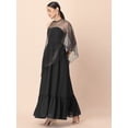 thumbnail image 3 of Indya Women's Black Mukaish Foil One Shoulder Kurta, 3 of 6