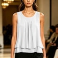 thumbnail image 7 of yillto Women Plus Size Dressy Tank Sleeveless Office Tops Casual Business Work Crewneck Pleated Shirts, 7 of 7