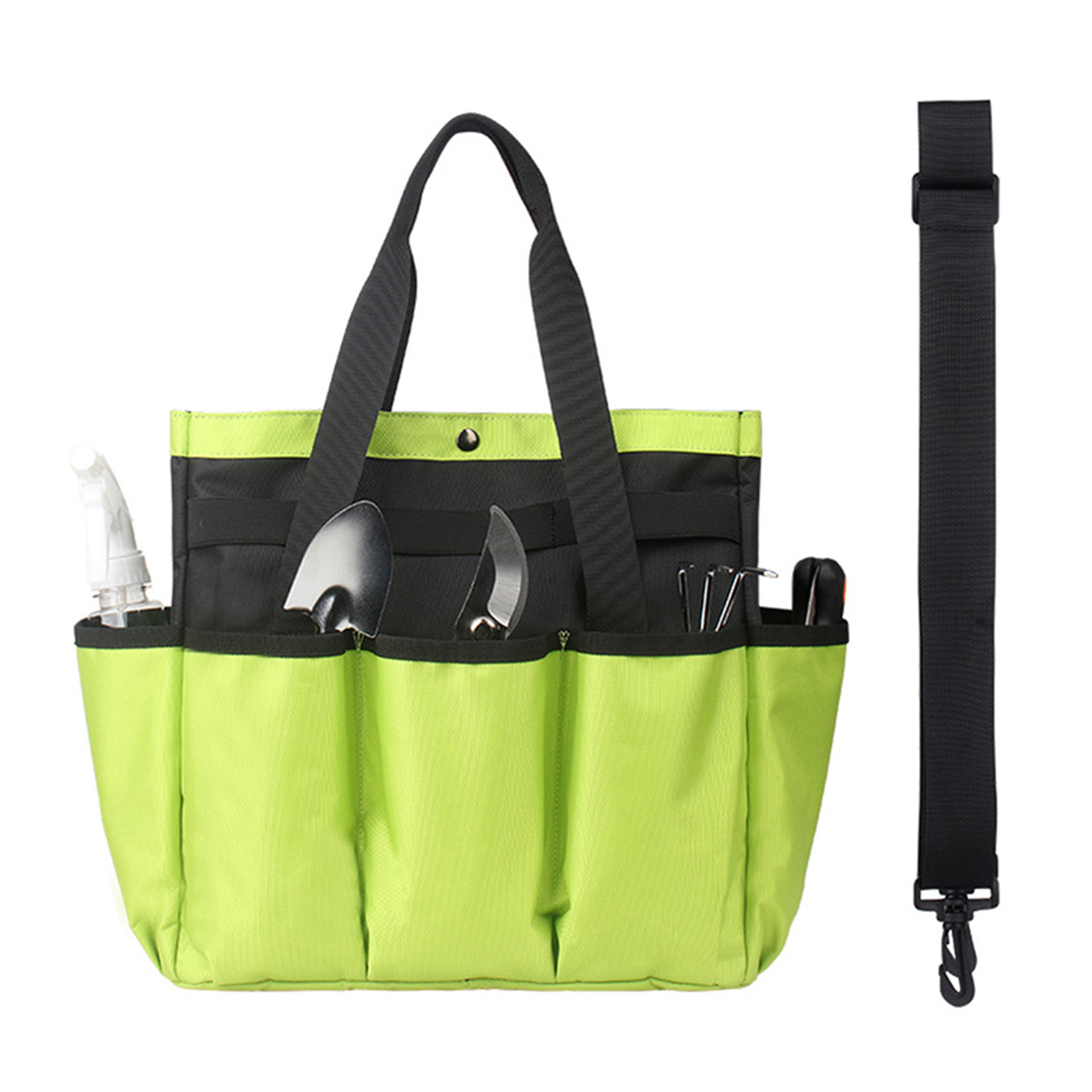 Multipocket Garden Tote Storage Bag Oxford Cloth Garden Tool With Shoulder Strap for Gardening Work