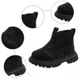 thumbnail image 5 of Quealent Kids Girls Winter Round Toe Zipper Chunky Chelsea Ankle Boots Low Heel Slip On Dress Booties (Toddler/Little Kid) Black for Size 12, 5 of 6