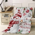 thumbnail image 2 of Merry Christmas Throw Flannel Blanket 32x48In Xmas Ball Poinsettia Red Berry Wood Grain Super Soft Cozy Bed Blanket, Lightweight Plush Fuzzy Bed Throw for Bedroom Sofa Couch Living Room, 2 of 4