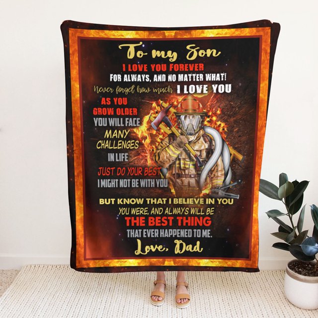 LLC To My Son Blanket, Son and Dad Blanket, Fireman