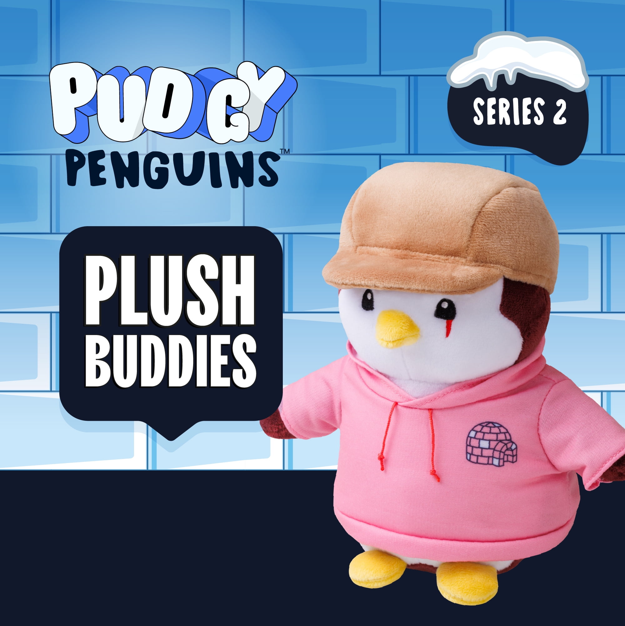 Pudgy Penguins Plush Buddies (Series 2) with Pink Hoodie and Brown