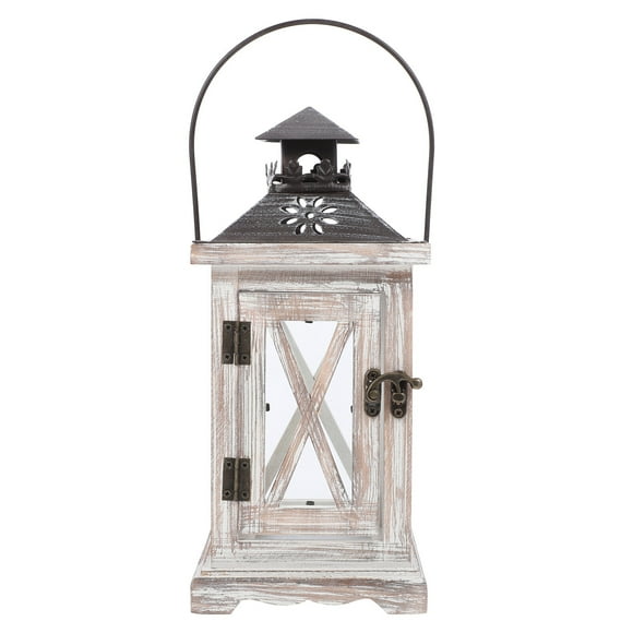 1Pcs Bougeoir en Bois Forme Chalet en Fer Coupe-Vent Suspendu Autoportant Lanterne Intérieur Extérieur Mariage Fête