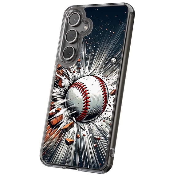 For Samsung Galaxy S20 Plus, Hybrid Clear, Baseball Smash Print, USA