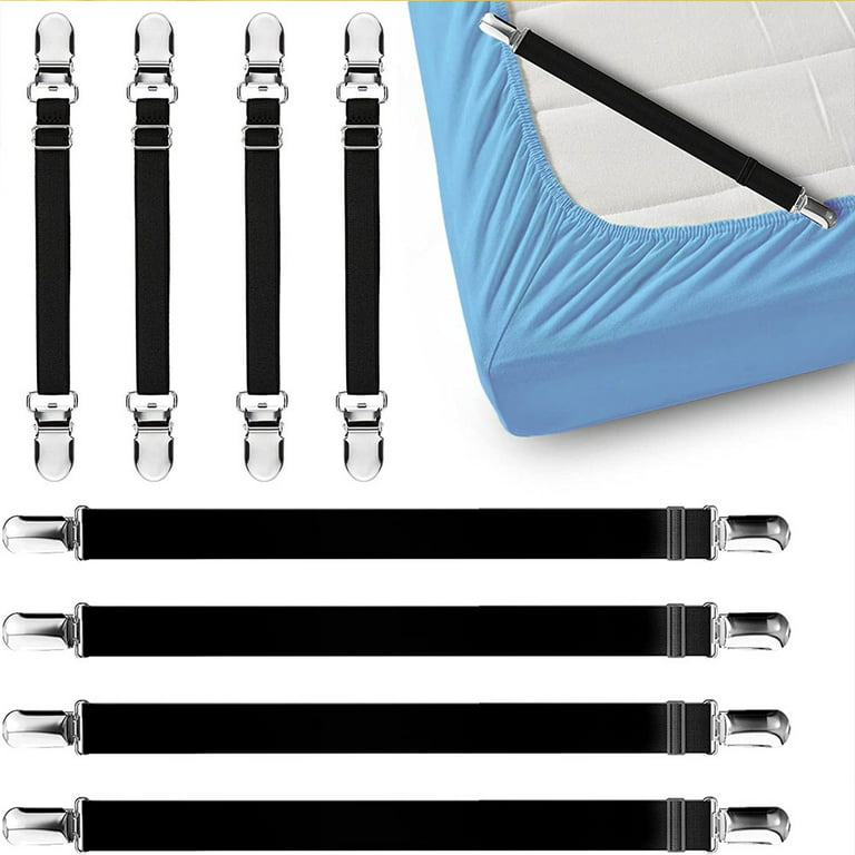 Skycarper, Bed Sheet Suspenders, 2PC Adjustable Bed Sheet Holder Straps  Mattress Corner Clips Keeping Sheets Place 