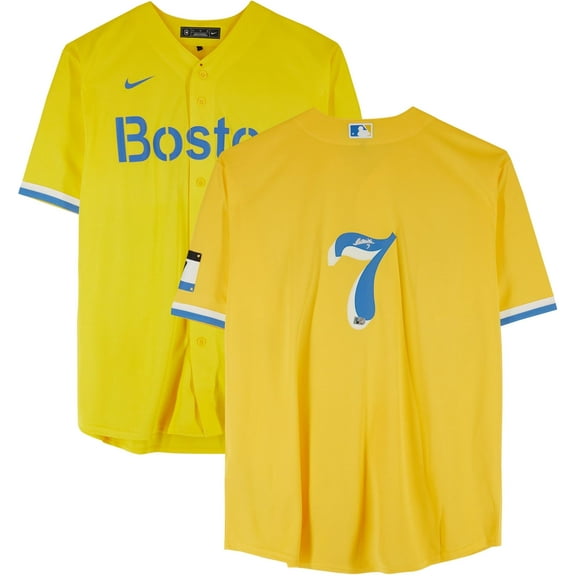 Masataka Yoshida Boston Red Sox Autographed City Connect Replica Jersey - Fanatics Authentic Certified