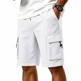 thumbnail image 6 of Sewkxo Mens Casual Sweat Shorts Drawstring Elastic Waist Athletic Workout Gym Jogger Shorts with 4 Pockets,White 3XL, 6 of 7