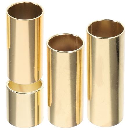 Golden Guitar Slides Set of 4 for Electric Bass Acoustic Guitar Metal protector with different sizes