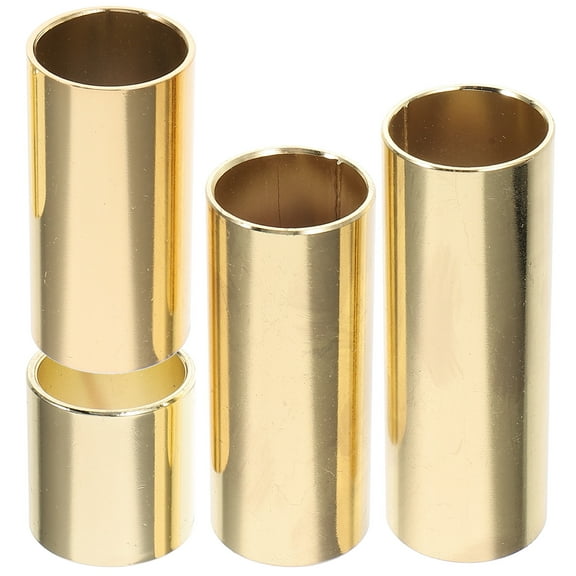 Golden Guitar Slides Set of 4 for Electric Bass Acoustic Guitar Metal protector with different sizes
