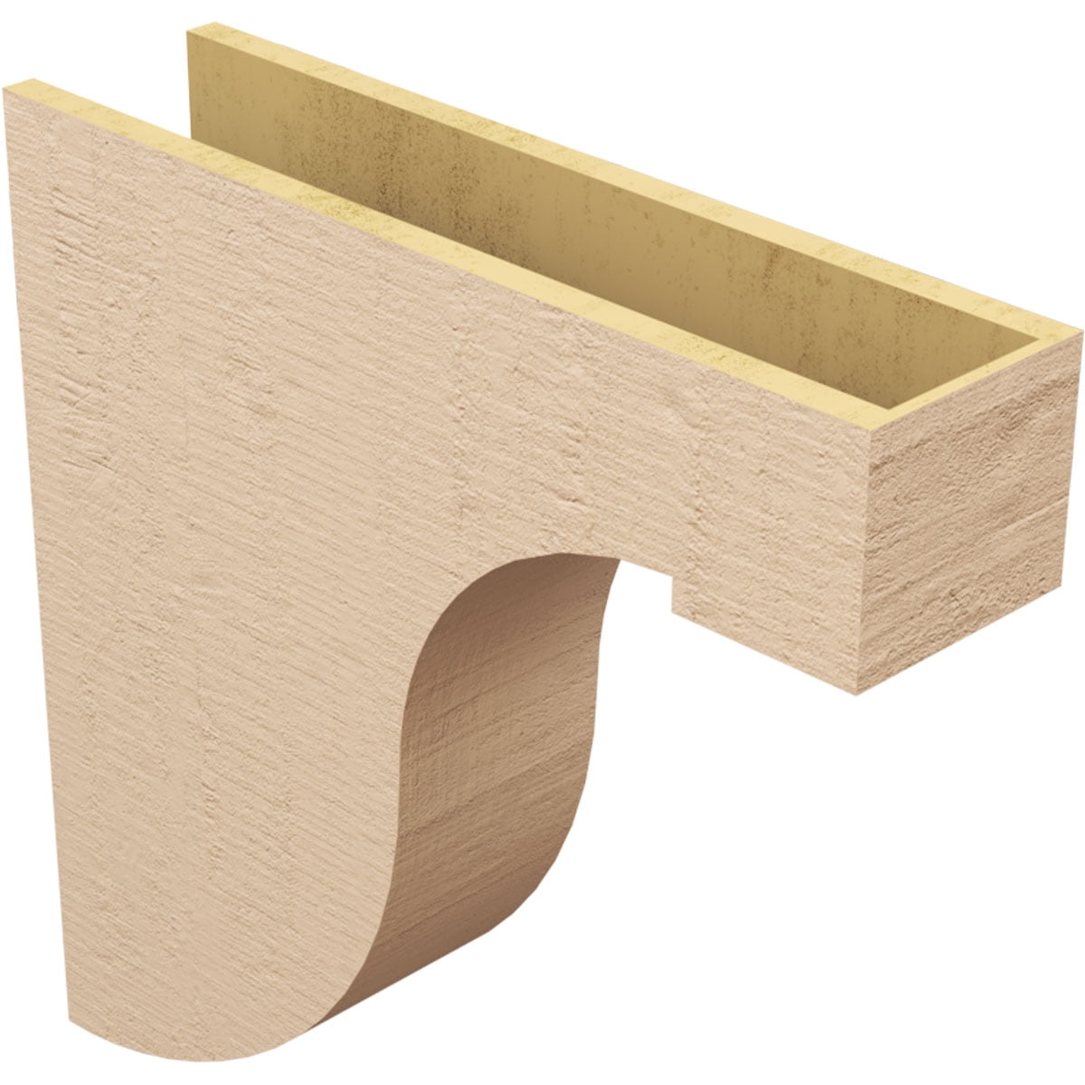 7"W x 28"D x 28"H Thin Del Monte Rough Cedar Woodgrain TimberThane Corbel, Primed Tan