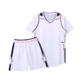 thumbnail image 3 of Gyexs 5T Girls Summer Outfits Sportswear Tee Shirts and Shorts 2 Piece School Basketball Uniform Clothes #01 WH1 5-6 Years, 3 of 7