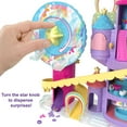 thumbnail image 4 of Polly Pocket Rainbow Funland Theme Park Playset, Unicorn Toy with 2 Micro Dolls & 25 Surprises, 4 of 8
