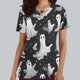 thumbnail image 1 of Puntoco Top de lactancia informal con cuello en V, manga corta y estampado de Halloween para mujer, 1 of 5