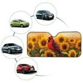 thumbnail image 4 of Xoenoiee Cardinal Sunflower Print Windshield Sun Shade with Suction Cups, Foldable Car Sunshades Reflect UV Sun and Heat and Protect Your Car, 57.1 x 27.4 Inch, 4 of 7