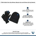 thumbnail image 4 of CTM Adult One Size Winter Beanie Hat and Gloves Set by Wootie, 4 of 4