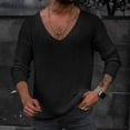 thumbnail image 2 of Sweaters for Men - Autumn Winter Knitted Long Sleeve Deep V Neck Solid Color Sweater Jacket, Slim Fit Bottoming Style, Casual Office Wear, Soft Wool Blend, Classic Men's Clothing, 2 of 5