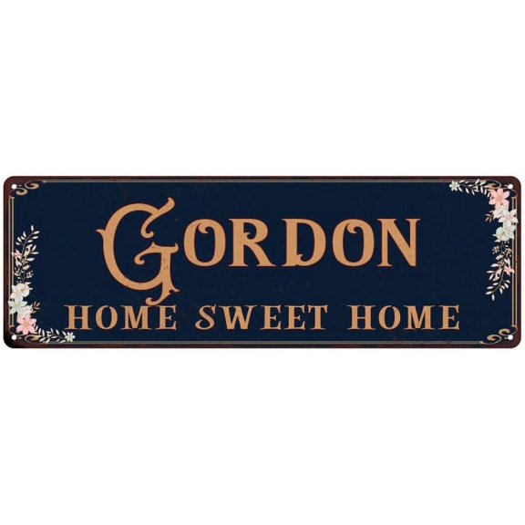 GORDON Home Sweet Home Victorian Look 8x24 Metal Sign 108240046404