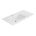 thumbnail image 2 of American Imaginations 35.5-in. W 1 Hole Ceramic Top Set In White Color - Drain Incl. AI-33034, 2 of 9