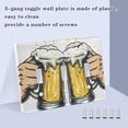 thumbnail image 4 of Dailycode Light Switch Plate Covers 2 Gang Wall Plate Plastics Outlet Covers for Kitchen Home Office Decor Cheers for Beer Mugs, 4 of 8
