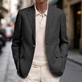 thumbnail image 2 of IROINNID Mens Lightweight Blazer Notch Lapel Single Button Business Casual Jacket Long Sleeve Solid Color Coat with Flap Pockets for Spring Fall Wear, 2 of 6
