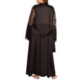 thumbnail image 4 of QELUSQELUS Women Plus Lace Flare Long Sleeve V Neck Satin Silk Solid Sleepwear Gown, 4 of 4