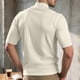 thumbnail image 4 of Blusa y camisa de manga corta con cuello alto y semiredondo para hombre, de poliéster, ajustada, de color liso, con base de vellón alemán, cuello alto y manga corta., 4 of 5