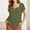 Army Green, variant on Sevevn Women's Partial Button Front Cotton Blend Shirt Notched Square Neck Cuffed Sleeve Relaxed Fit Summer Blouse Orange S