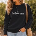 thumbnail image 4 of Jollimate Follow Me Matthew 4:19 Christian Sweatshirt, Minimalist Cross Faith Crewneck, Pullover for Women, 4 of 6