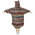 thumbnail image 2 of FORMRS Wearable Blanket Hoodie with Sleeves for Kids Cozy Flannel Sweatshirt, Tribal Geometric, 2 of 7