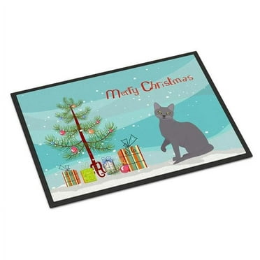 Carolines Treasures CK4773MAT 18 x 27 in. Korat Cat Merry Christmas Indoor or Outdoor Mat