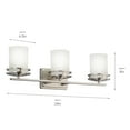 thumbnail image 3 of 5078NI Kichler Lighting Hendrik - 3 light Bath Fixture - with Soft Contemporary inspirations - 7.75 inches tall by 24 inches wide-Brushed Nickel, 3 of 8
