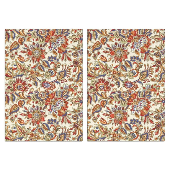 Boho Floral Kitchen Towels Set Of 2, Absorbent and Soft Dish Towels for Farmhouse Decor, Country Kitchen.
